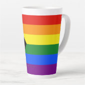 Tasse Latte Drapeau de fierté Progress Pride de SlipperyJoe si (Angle droit)