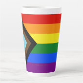 Tasse Latte Drapeau de fierté Progress Pride de SlipperyJoe si (Devant)