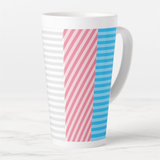 Tasse Latte Drapeau de fierté transgenre abstrait (Angle droit)