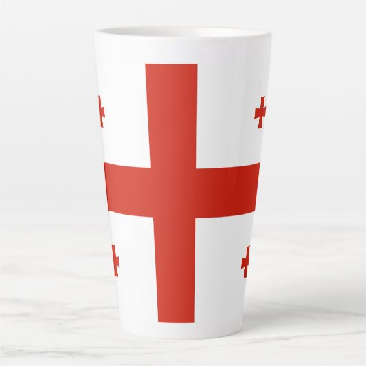 Tasse Latte Drapeau de Géorgie (Devant)