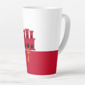 Tasse Latte Drapeau de Gibraltar (Angle droit)