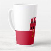Tasse Latte Drapeau de Gibraltar (Angle gauche)