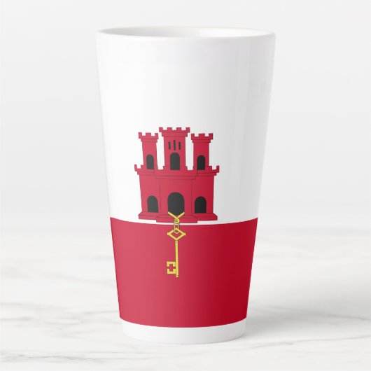 Tasse Latte Drapeau de Gibraltar (Devant)