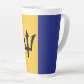 Tasse Latte Drapeau de la Barbade (Angle droit)