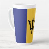Tasse Latte Drapeau de la Barbade (Angle gauche)
