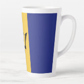 Tasse Latte Drapeau de la Barbade (Droite)