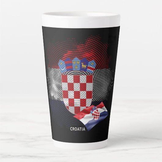 Tasse Latte Drapeau de la Croatie (Devant)