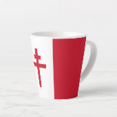 Tasse Latte Drapeau de la France libre (Angle droit)
