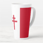 Tasse Latte Drapeau de la France libre (Angle droit)