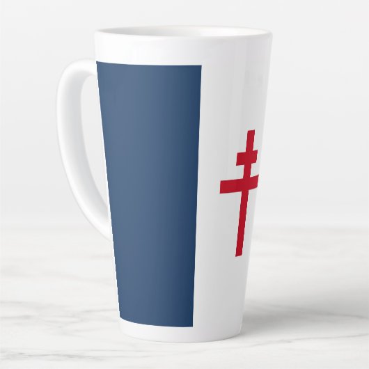 Tasse Latte Drapeau de la France libre (Angle gauche)