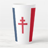 Tasse Latte Drapeau de la France libre (Devant)