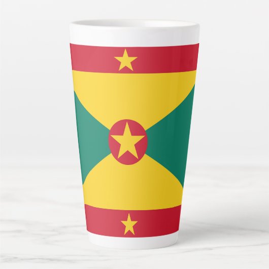 Tasse Latte Drapeau de la Grenade (Devant)