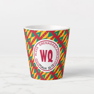 Tasse Latte Drapeau de la Grenade et de Carriacou personnalisa