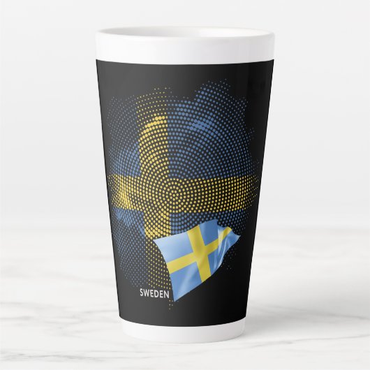 Tasse Latte Drapeau de la Suède (Devant)