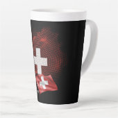 Tasse Latte drapeau de la Suisse (Angle droit)