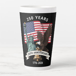 Tasse Latte Drapeau de l'aigle de la statue de la liberté pour