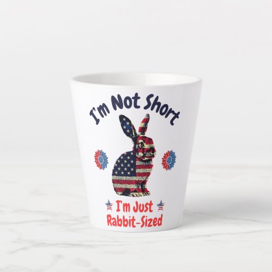 Tasse Latte Drapeau de lapin Amérique (Devant)