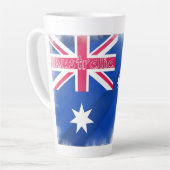 Tasse Latte Drapeau de l'Australie artistique (Angle gauche)