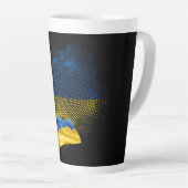 Tasse Latte Drapeau de l'Ukraine (Angle droit)