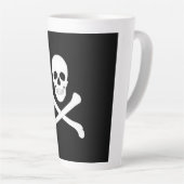 Tasse Latte Drapeau de pirate (crâne et os croisés) (Jolly rog (Angle droit)