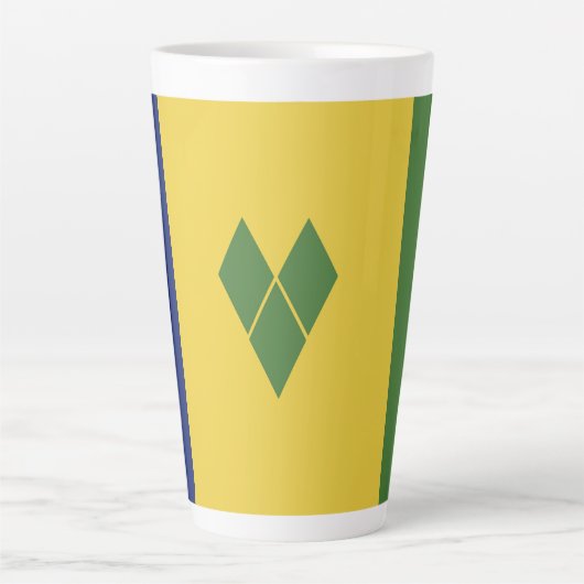 Tasse Latte Drapeau de Saint-Vincent-et-les Grenadines (Devant)