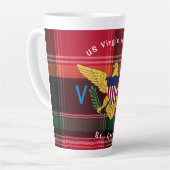 Tasse Latte Drapeau des îles Vierges américaines Madras Motif  (Angle gauche)