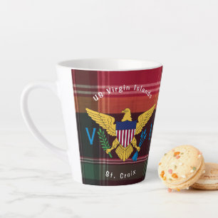 Tasse Latte Drapeau des îles Vierges américaines Ste Croix U