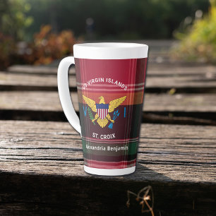 Tasse Latte Drapeau des îles Vierges St Croix Madras Personna