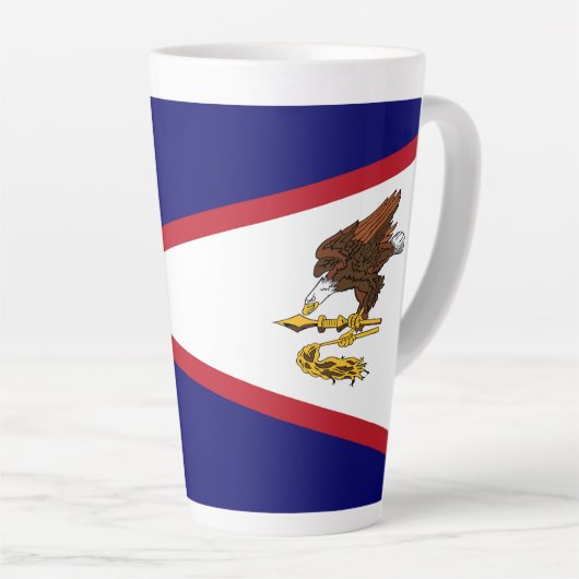 Tasse Latte Drapeau des Samoa américaines (Angle droit)