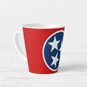 Tasse Latte Drapeau d'état du Tennessee Bleu Blancs étoiles