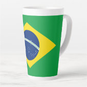 Tasse Latte Drapeau du Brésil patriotique (Angle droit)