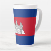Tasse Latte drapeau du Cambodge (Angle droit)