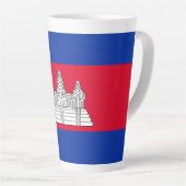 Tasse Latte Drapeau du Cambodge patriotique (Angle droit)