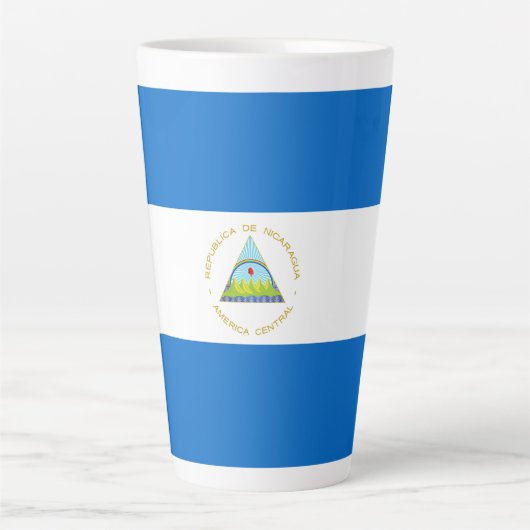 Tasse Latte Drapeau du Nicaragua (Devant)