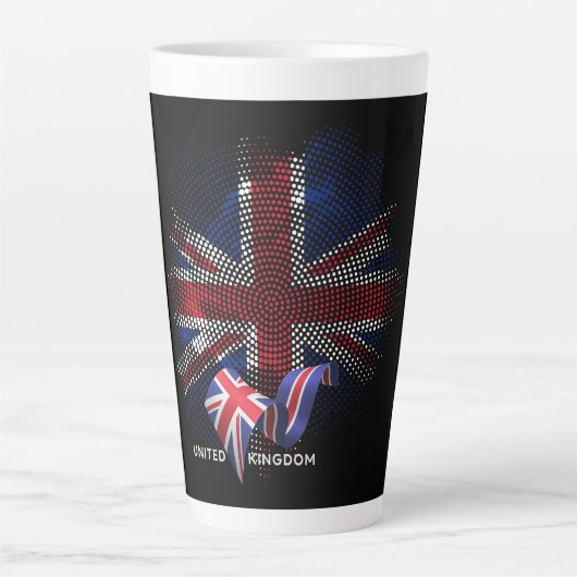 Tasse Latte Drapeau du Royaume-Uni (Devant)