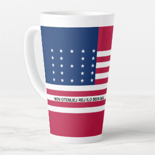 Tasse Latte Drapeau en latte de l'atoll de Bikini Patriotique