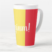 Tasse Latte Drapeau et texte de Belgique (Angle droit)