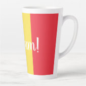 Tasse Latte Drapeau et texte de Belgique (Droite)