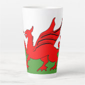 Tasse Latte Drapeau gallois du dragon rouge (Devant)
