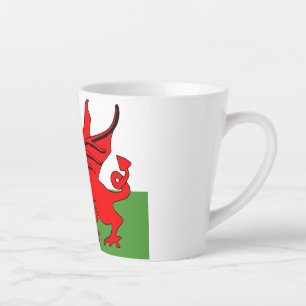 Tasse Latte Drapeau gallois du dragon rouge