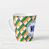 Tasse Latte Drapeau indien Patriotique Personnalisable (Angle gauche)