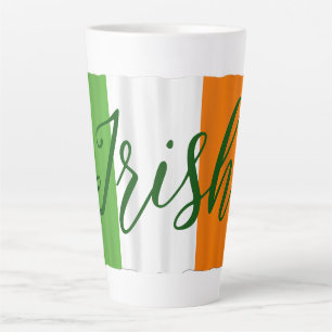 Tasse Latte Drapeau irlandais grand