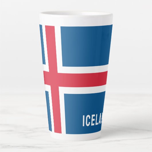 Tasse Latte Drapeau Islande (Devant)