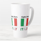 Tasse Latte Drapeau italien avec votre nom (Angle droit)