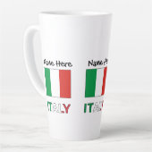 Tasse Latte Drapeau italien avec votre nom (Angle gauche)