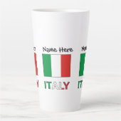 Tasse Latte Drapeau italien avec votre nom (Devant)