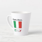 Tasse Latte Drapeau italien avec votre nom (Angle gauche)