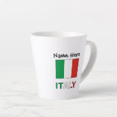Tasse Latte Drapeau italien avec votre nom (Angle droit)