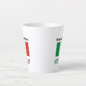 Tasse Latte Drapeau italien avec votre nom (Devant)