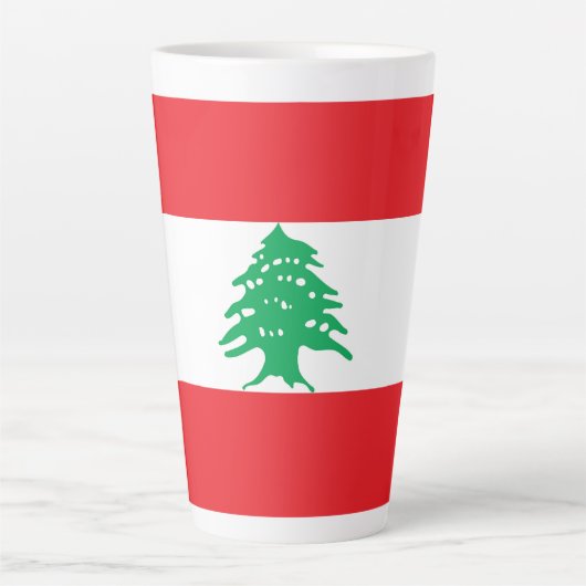 Tasse Latte Drapeau libanais (Devant)